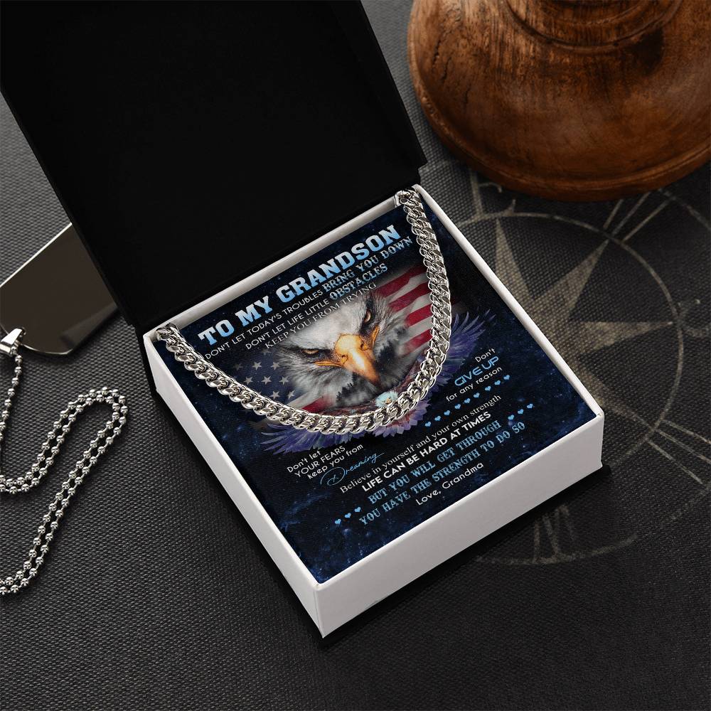 To My Grandson Cuban Link Necklace Cuban Link Chain