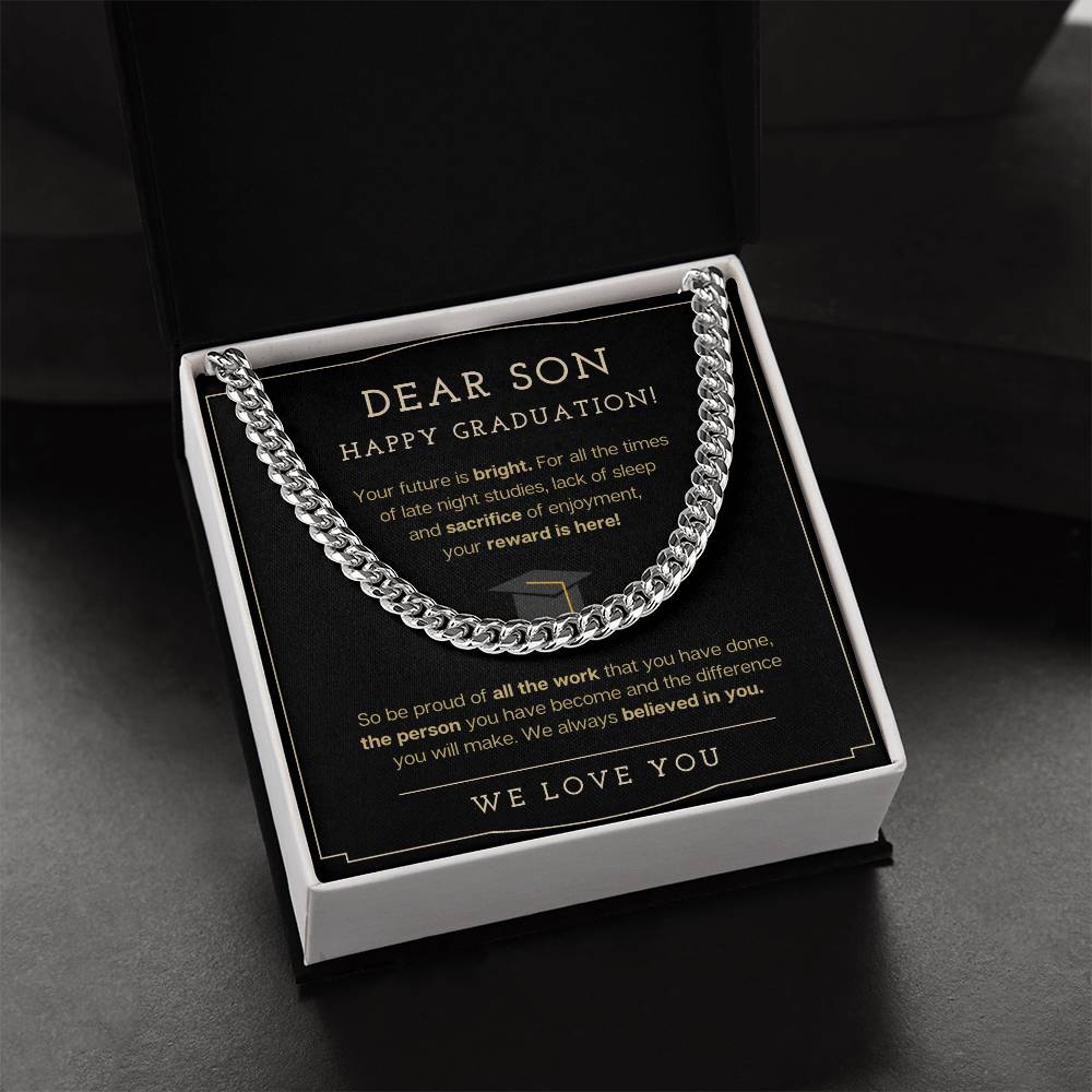 Happy Graduation Gift For Son Cuban Link Chain