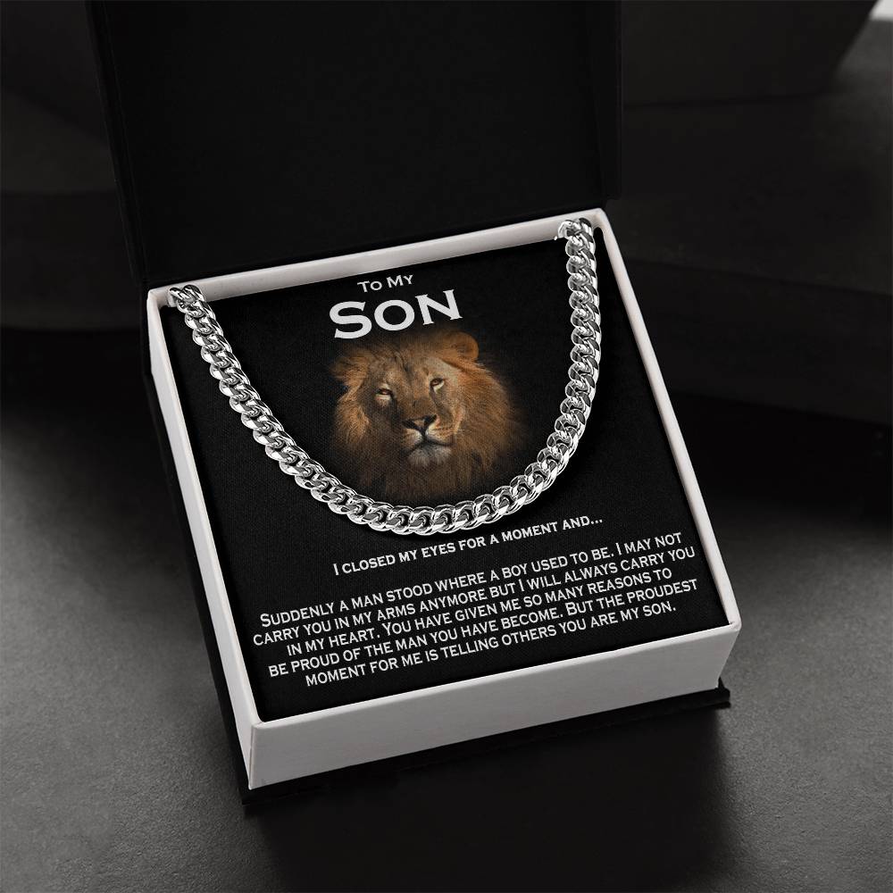 To My Son Solid Cuban Chain Necklace Cuban Link Chain