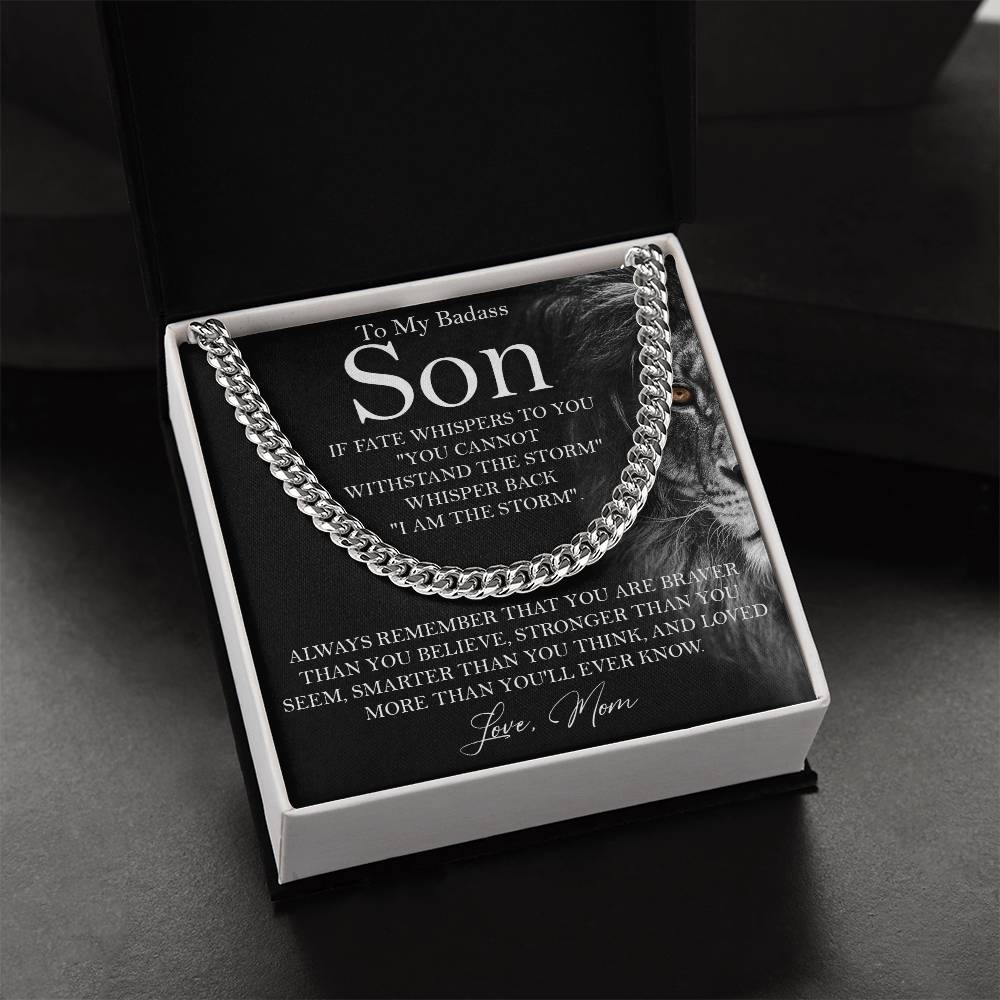 To My Son Necklace Gift To Son From Mom Cuban Chain Necklace For Boy Cuban Link Chain