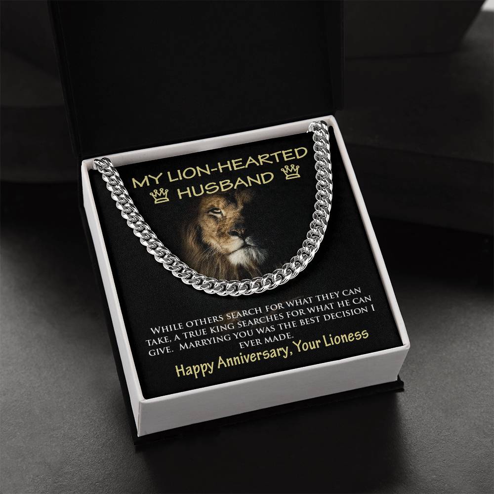 Cuban Link Chain Necklace Gift For Lion Husband King