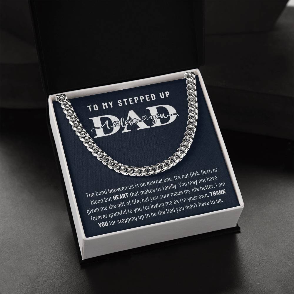 Step Dad Fathers Day Gift Cuban Link Chain Necklacebirthday Present For Bonus Dad Step Father Wedding Gift Step Dad Ch