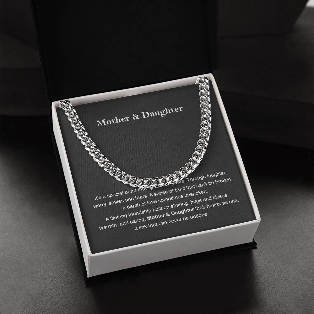 Mother & Daughter Mother's Day Birthday Jewelry Gift Chain Necklace For Women Cuban Link Chain