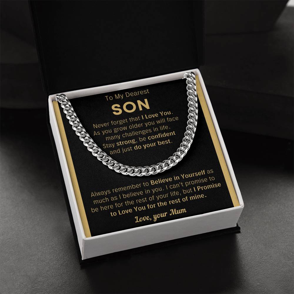 To My Son Just Do Your Best - Cuban Link Chain - Meu