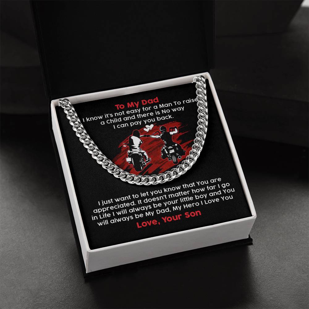 To My Biker Dad - Cuban Link Chain