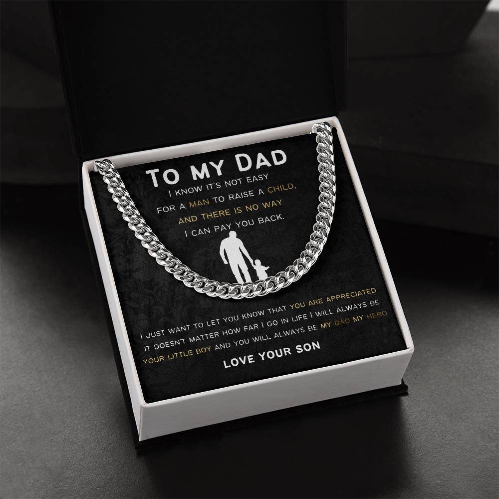 Cuban Link Chain Gift For Dad From Son