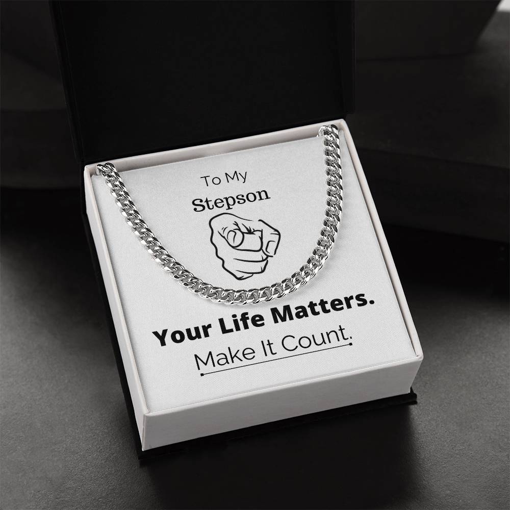 You Matter All Lives Matter Gift For Stepson Police Lives Matter Motivational Quotes Christian Gifts Sentimental Gift Cuban Link Chain
