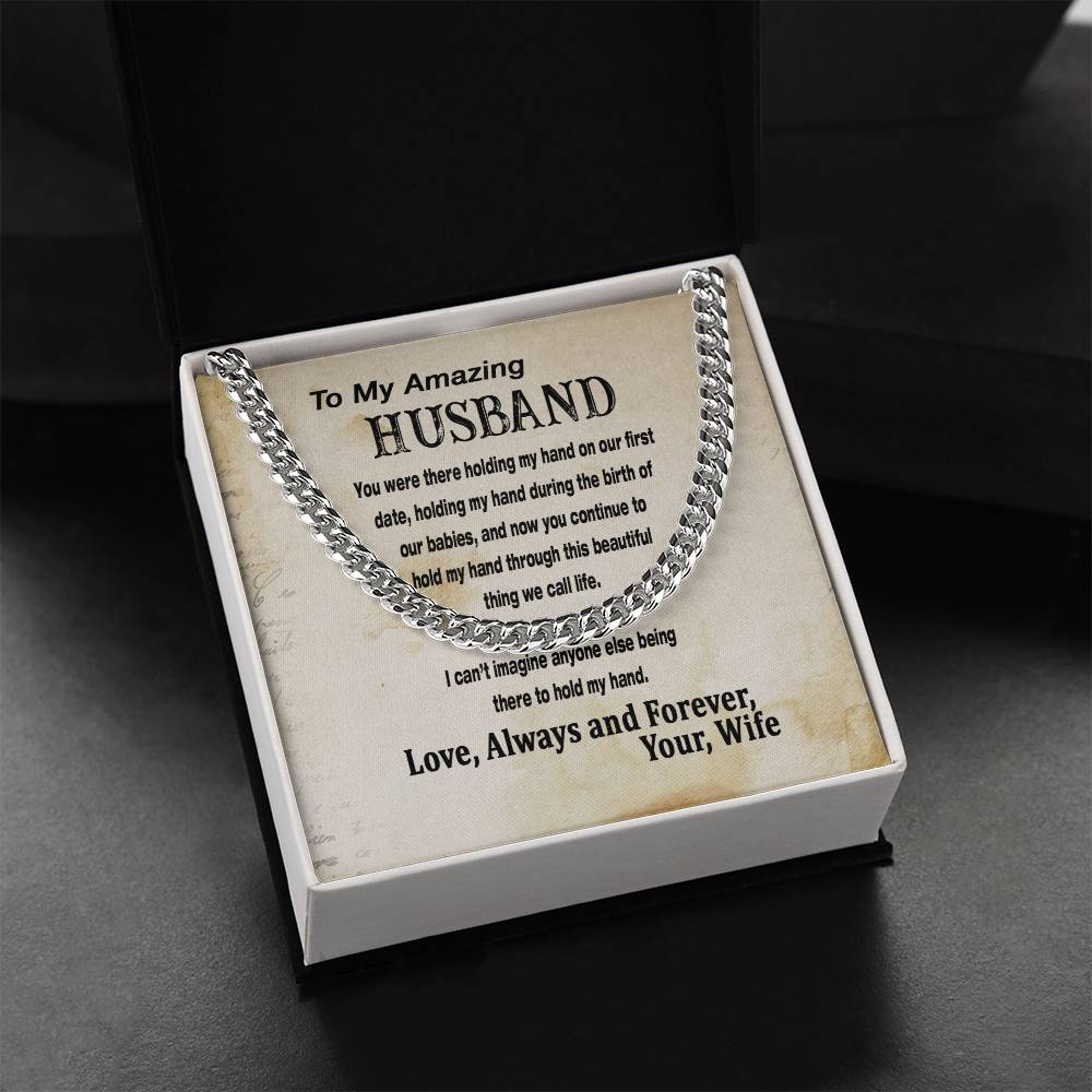Cuban Link Chain For Husband To My Amazing Husband Necklace From Wife Father's Day Gift For Him Husband Birthday Gift