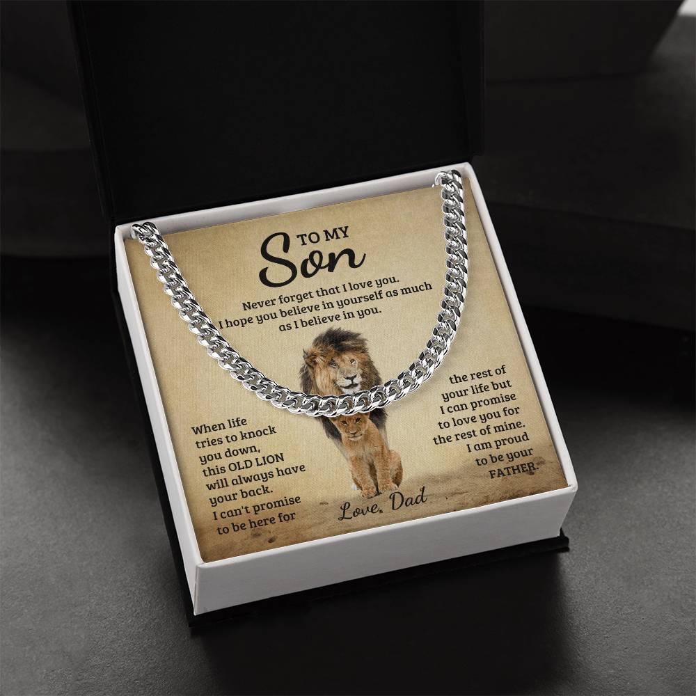 To My Son Necklace Gift For Son Gift From Dad To Son Son's Birthday Son's Graduation Gift Cuban Link Chain