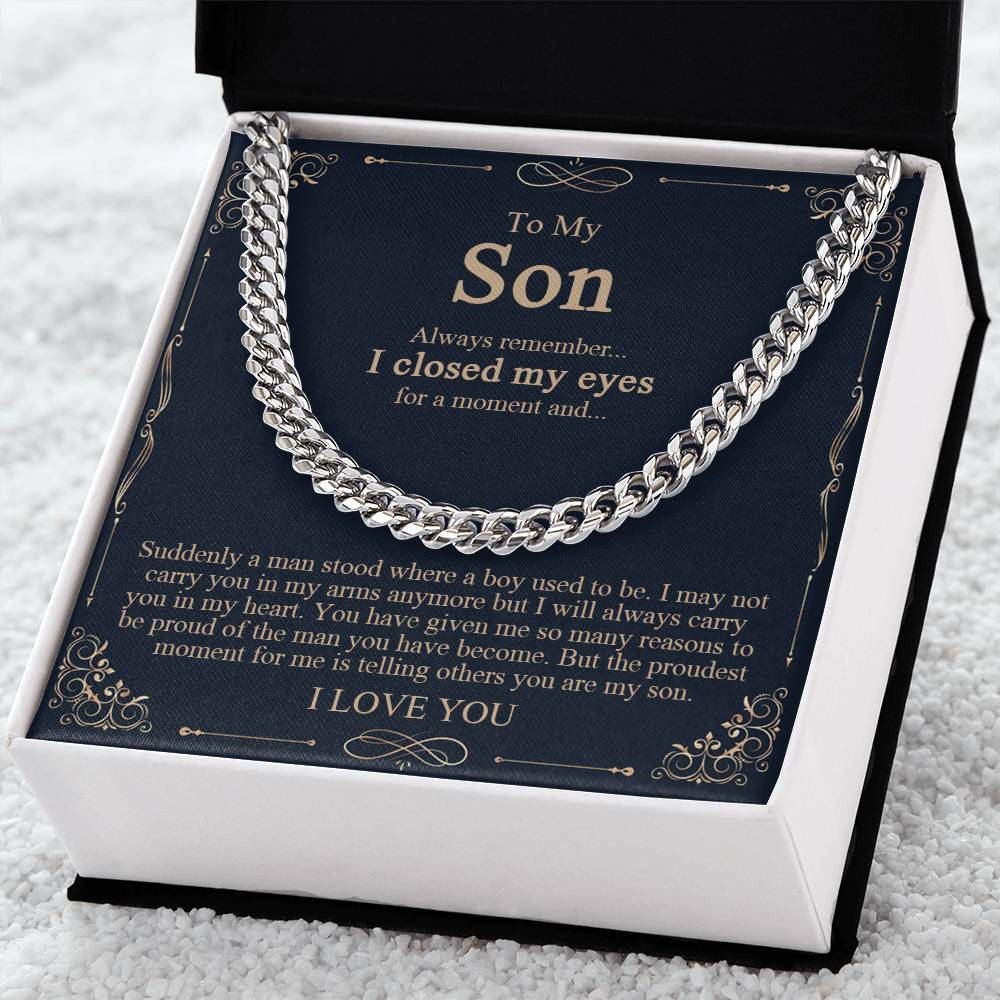 To My Son Gift From Mom Son Necklace From Dad Cuban Chain Necklace For Son Mother To Son Gifts Gifts For Son Birthday Cuban Link Chain