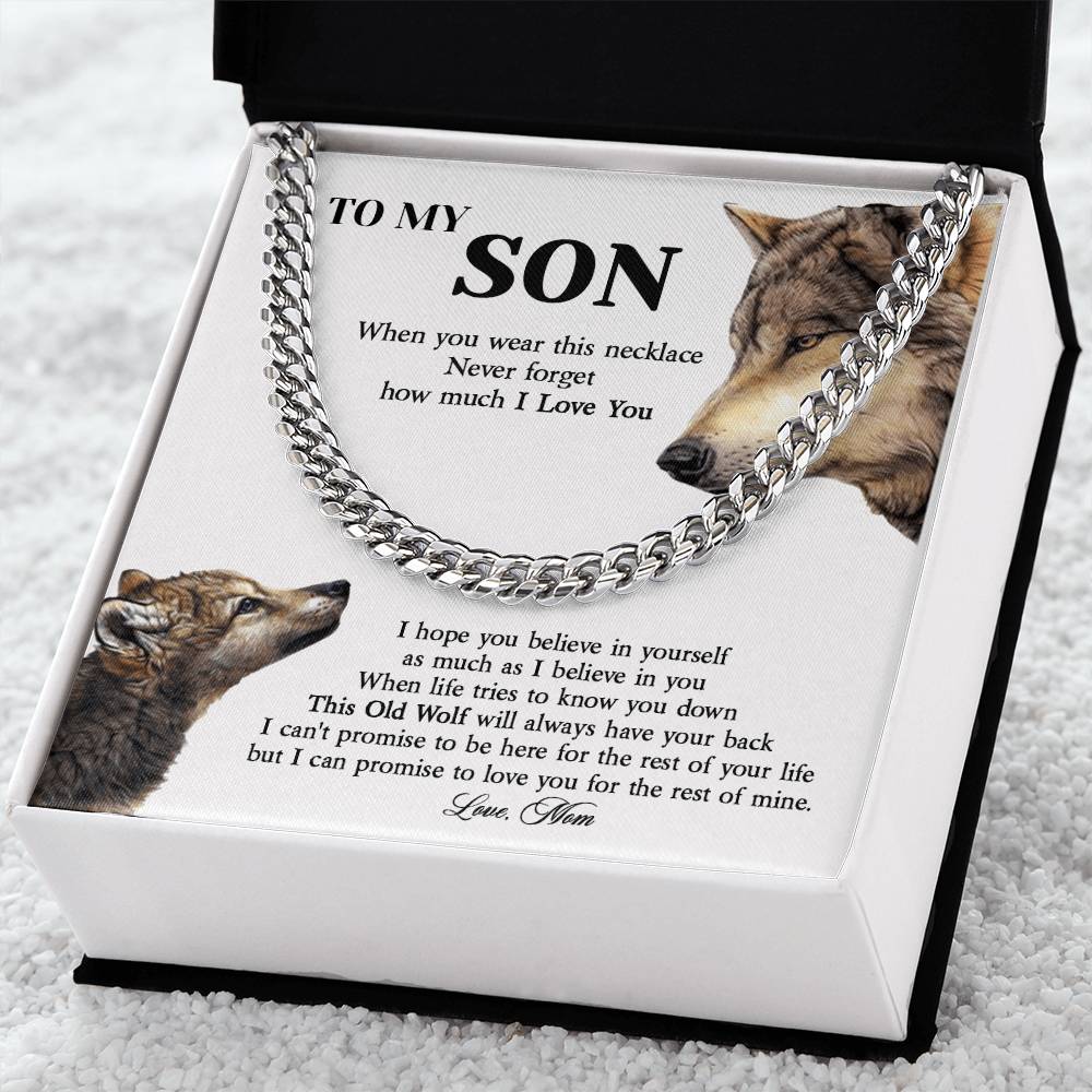 To My Son Cuban Chain Necklace Son Gifts From Mom Gifts For Son Birthday Unique Gifts For Son From Mom Cuban Link Chain