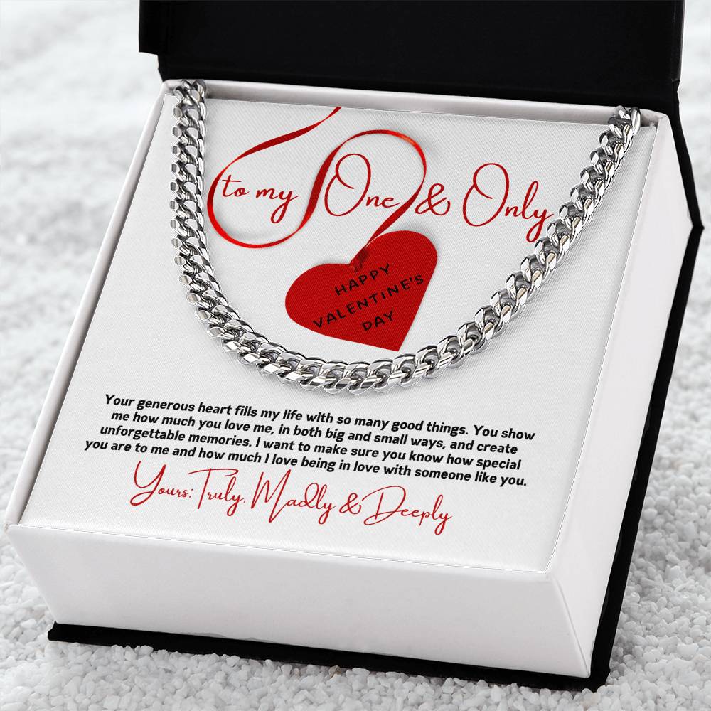 Valentine Gift For Husband Cuban Link Chain Men Valentines Day Gift Long Distance Heavy Chain Necklace Romantic Gift F