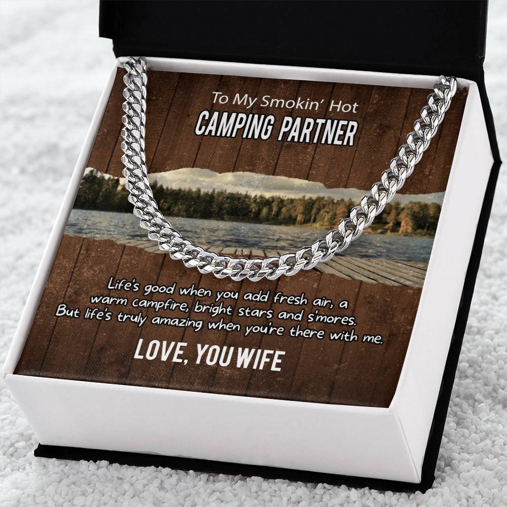To Husband From Wife Gift Cuban Link Chain For Husband Husband Birthday Gift Father's Day Gift For Husband Camping Par