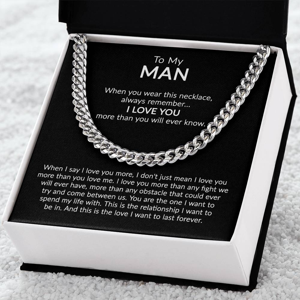 To My Man - Sentimental Gift Cuban Link Chain