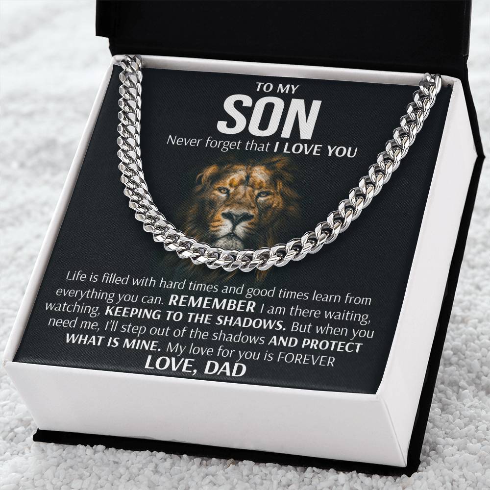 To My Son - Keeping To The Shadows Cuban Link Chain Necklace