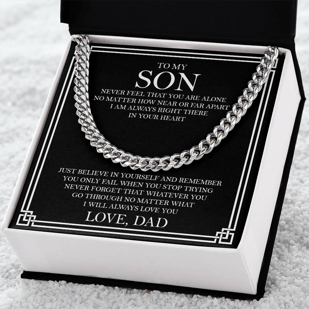 Gift For Son From Dad Son Cuban Link Chain Birthday Gift For Son Graduation Gift For Son