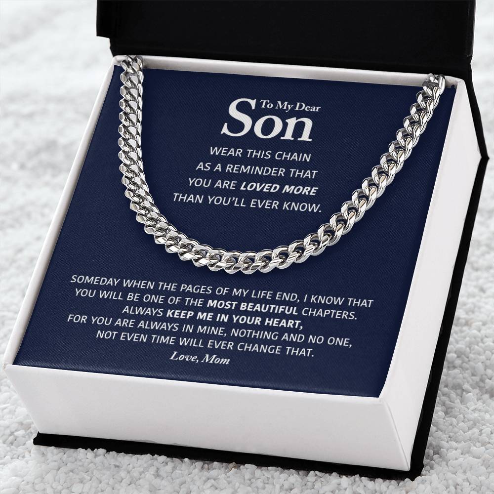 My Dear Son - Keep Me In Your Heart - Cuban Link Chain