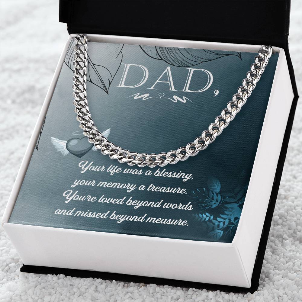 Love Dad Cuban Link Chain