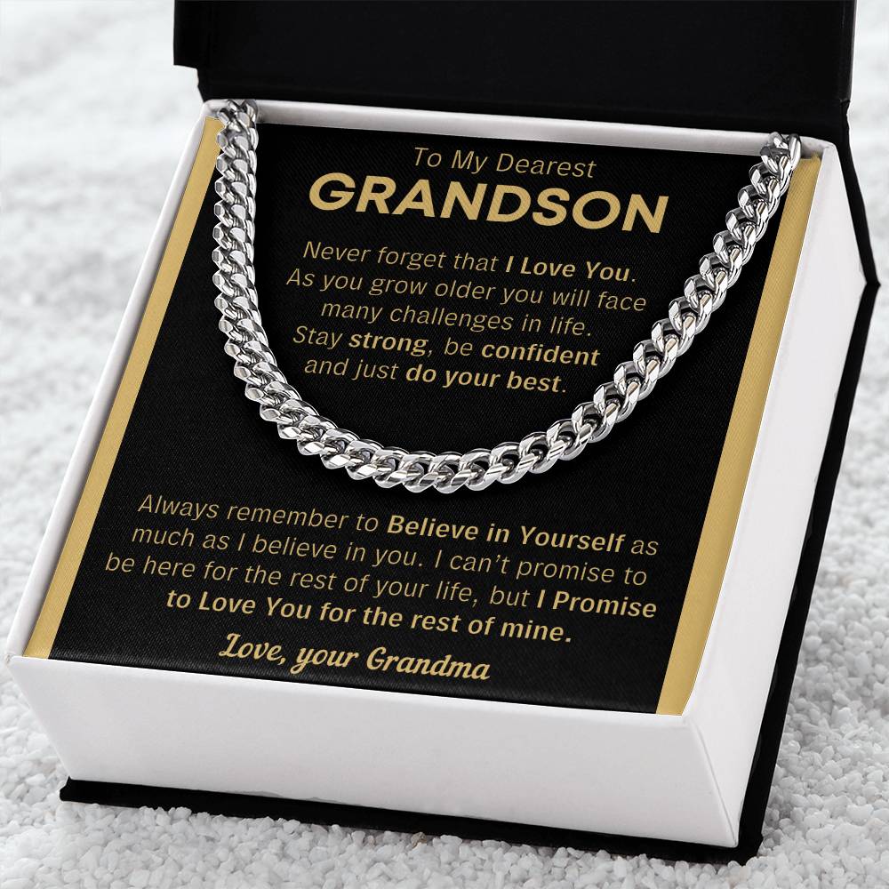 Grandson Just Do Your Best - Cuban Chain Link Cuban Link Chain