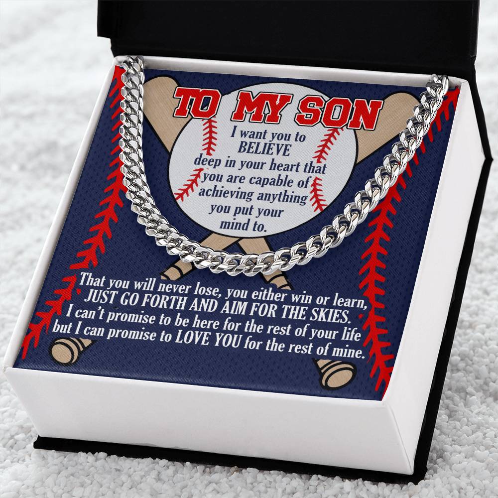 A Gift For Son Link Chain Necklace - Aim For The Skies Cuban Link Chain