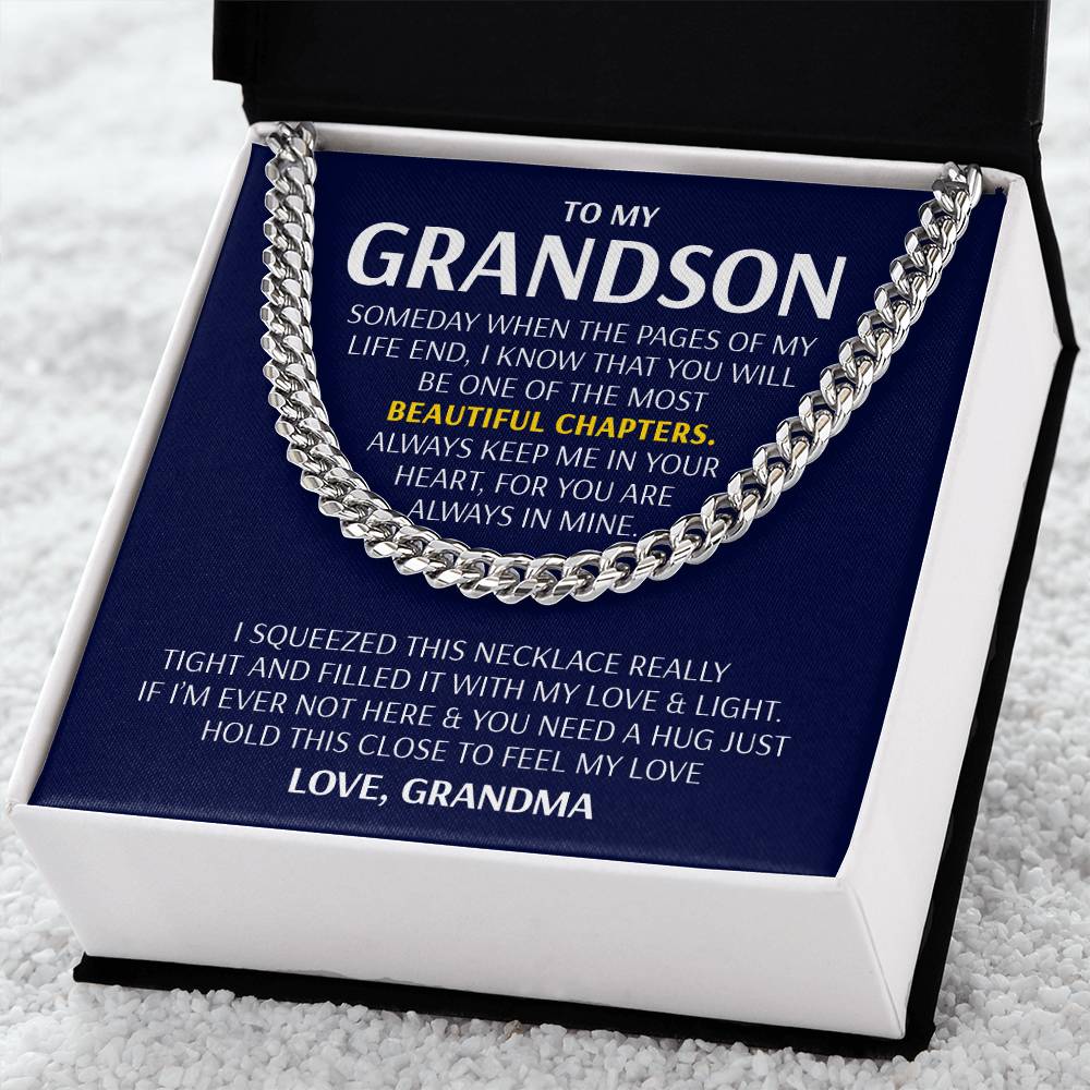 To My Grandson - Beautiful Chapters Cuban Link Chain Necklace