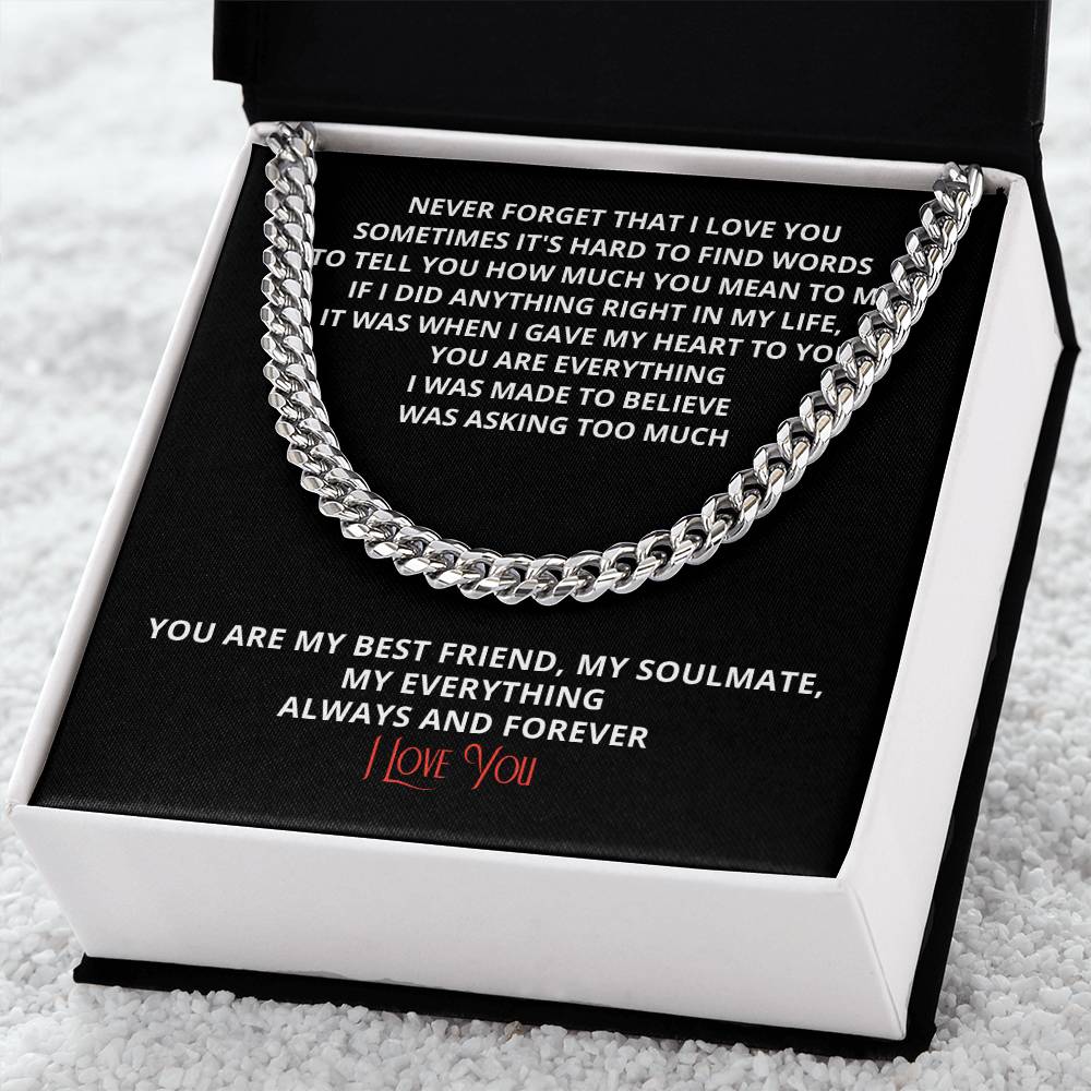 To Boyfriend For My Husband Son Birthday Grandson Gift Gold Silver Cuban Chain Anniversary Just Because Christmas Stoc Cuban Link Chain