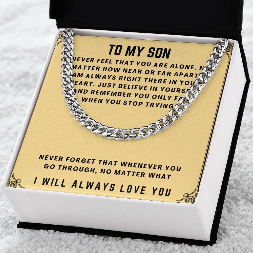To My Son - Cuban Chain Necklace Cuban Link Chain