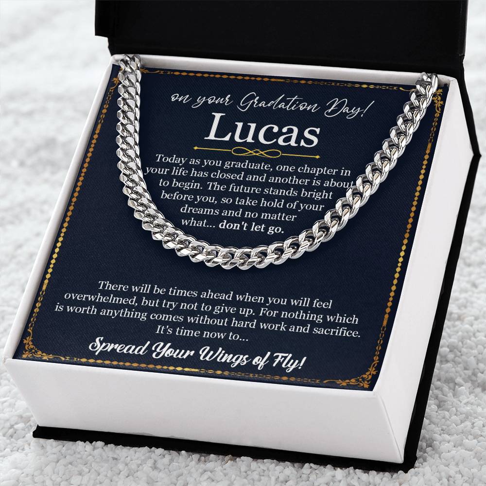 Graduation Gift For Him Son Graduation Necklace Gift From Mom Dad Hight School College Graduation Cuban Link Chain