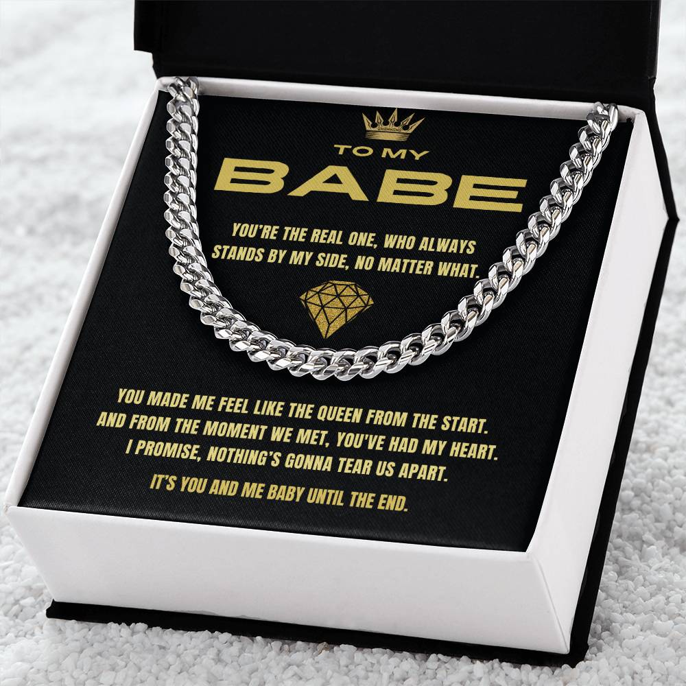 You And Me Until The End Cuban Link Chain Necklace For Him