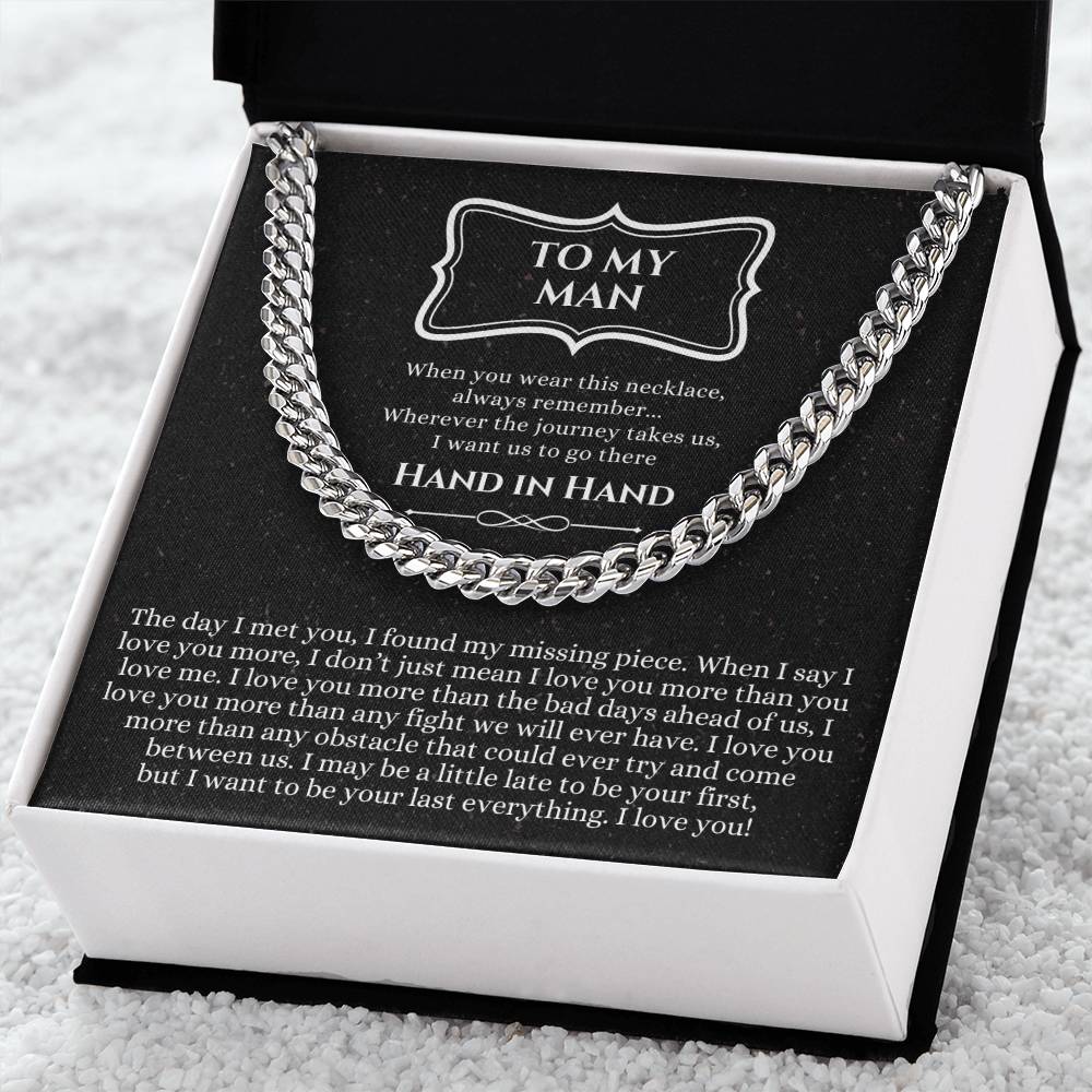 Valentines Day Gift For Him Chain Necklace Gift For Him Promise Necklace Gift To My Man Birthday Gift For Boyfriend An Cuban Link Chain