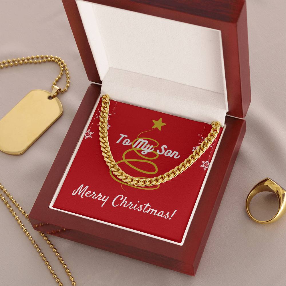 To My Son Merry Christmas Cuban Link Chain