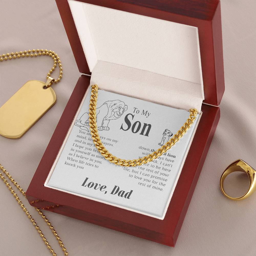 I Hope You Believe In Yourself This Old Lion Dad Gift For Son Cuban Link Chain Necklace