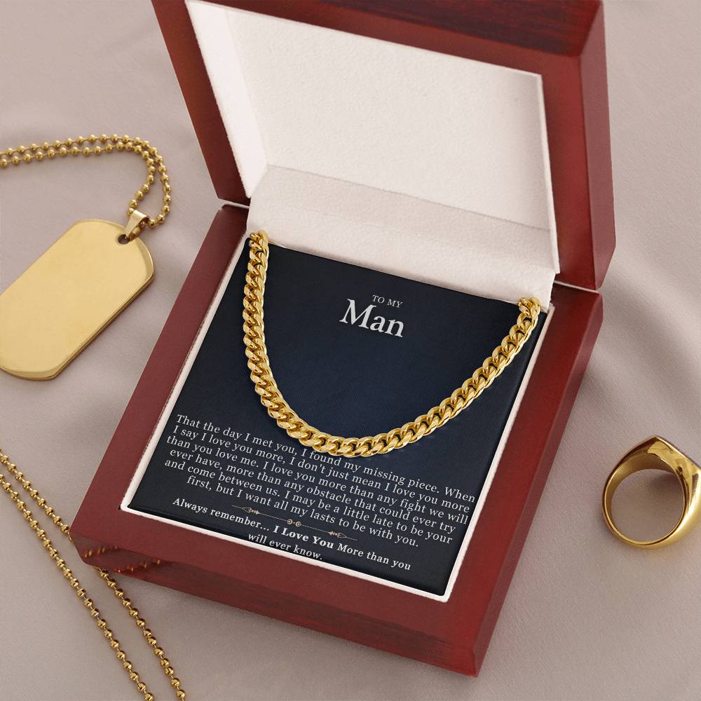 To My Man Cuban Link Chain