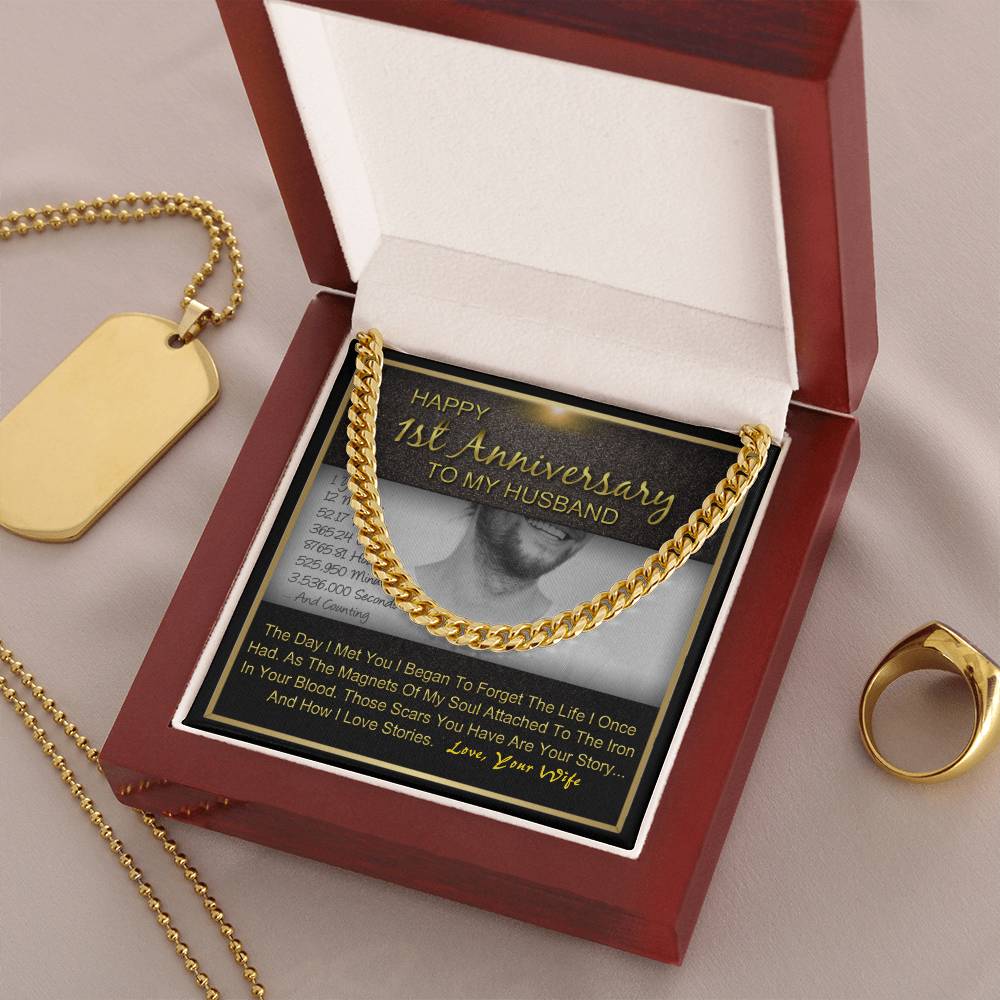 Happy 1St Year Anniversary To My Husband Cuban Link Chain
