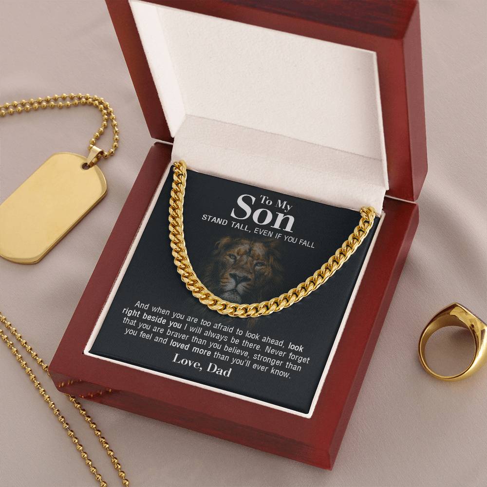 To My Son - Stand Tall From Dad - Cuban Link Chain