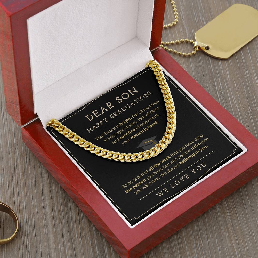 Happy Graduation Gift For Son Cuban Link Chain