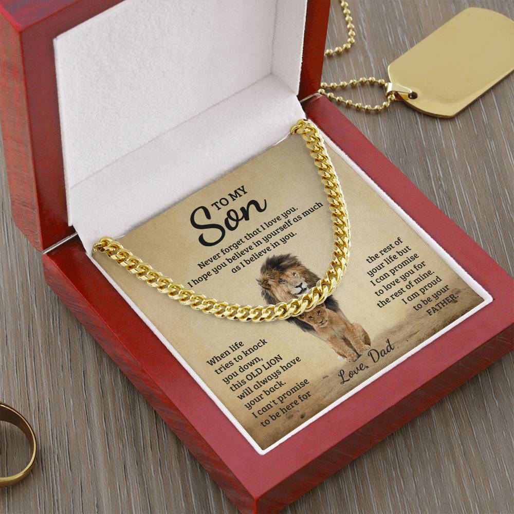 To My Son Necklace Gift For Son Gift From Dad To Son Son's Birthday Son's Graduation Gift Cuban Link Chain