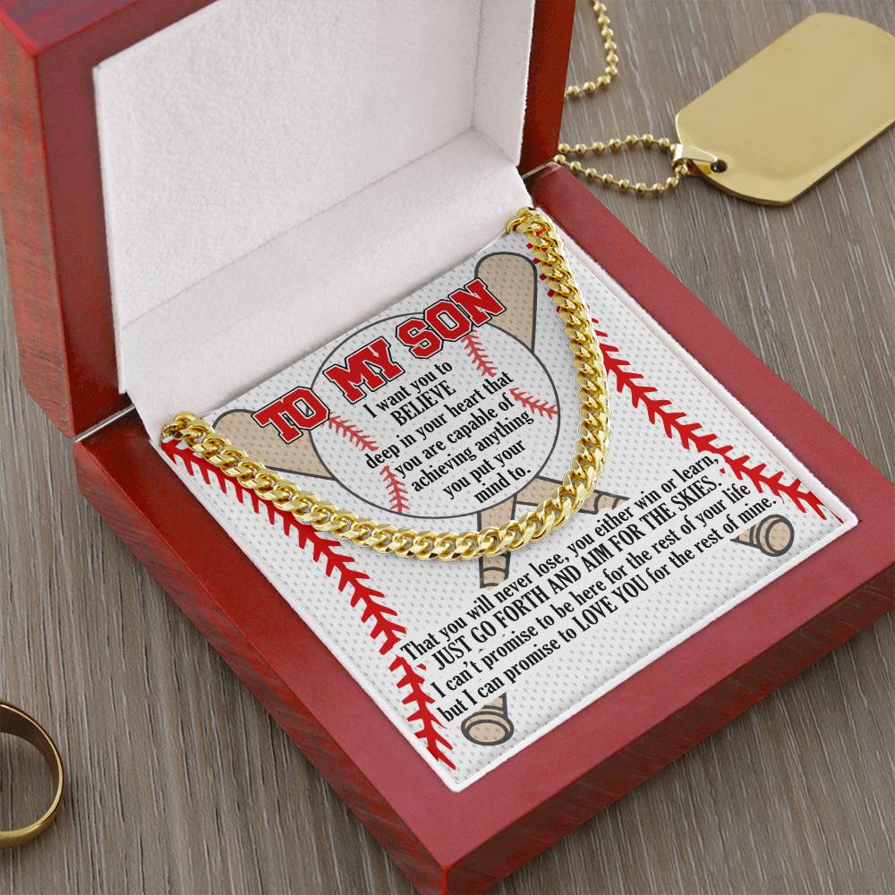 A Gift For Son Link Chain Necklace - Aim For The Skies Cuban Link Chain