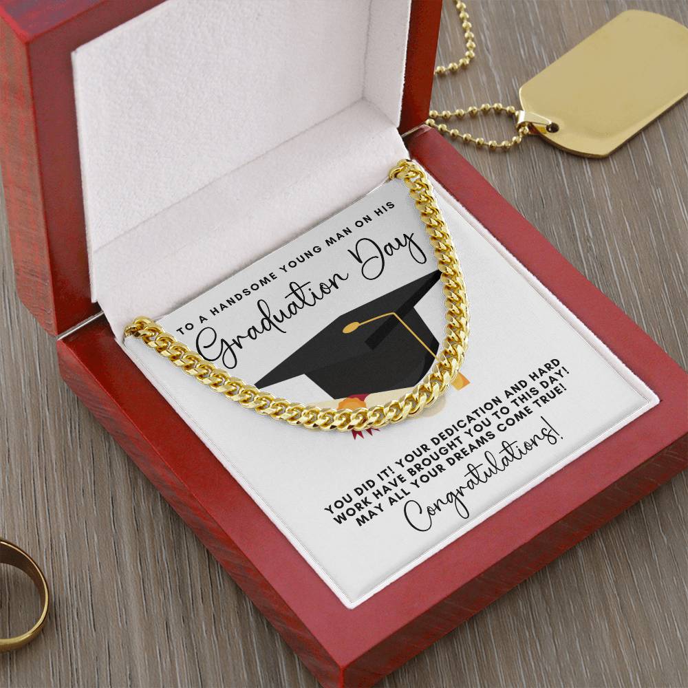 Graduation Gift Necklace Graduation Gift For Him College Graduation High School Senior Graduation Class Of 2022 Cuban Link Chain