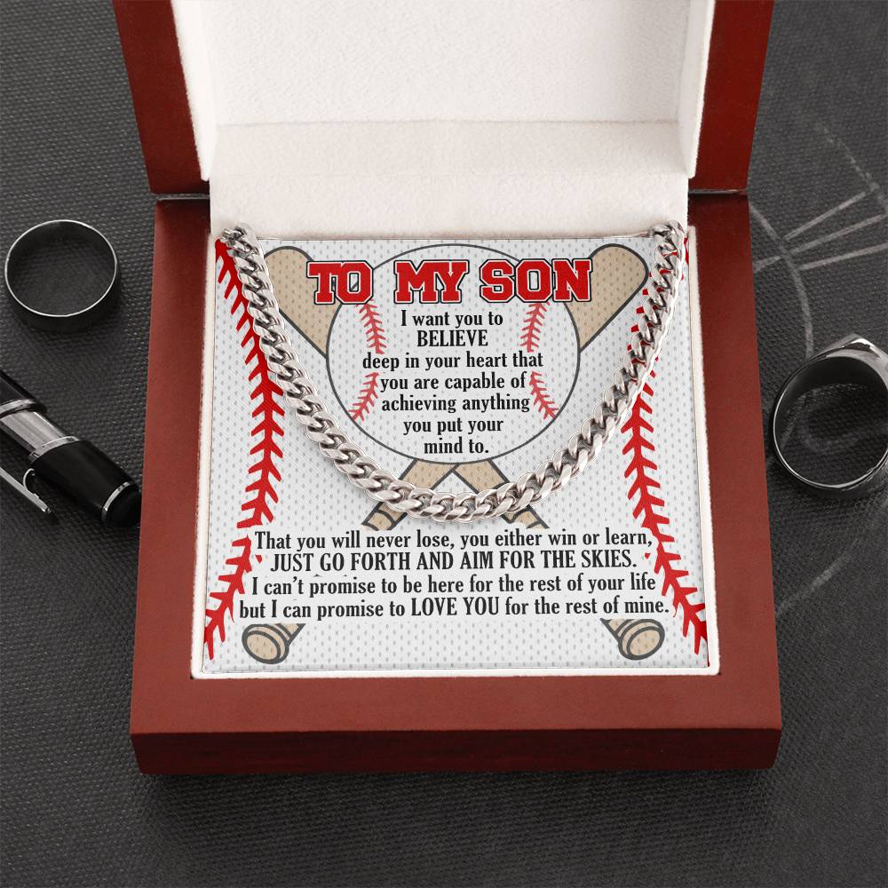 A Gift For Son Link Chain Necklace - Aim For The Skies Cuban Link Chain