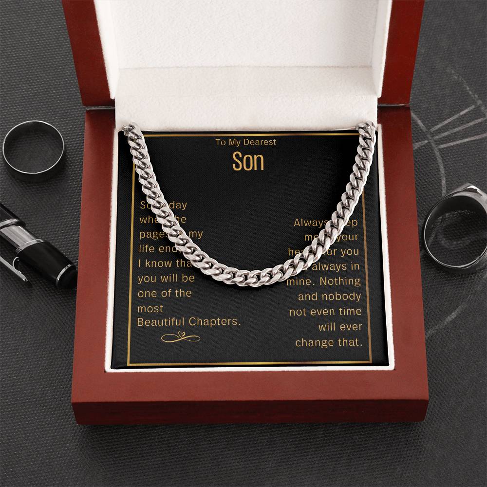 To My Son Gift From Mom Christmas Gift For Son From Mom Son Cuban Link Chain Necklace Sentimental Meaningful Gifts