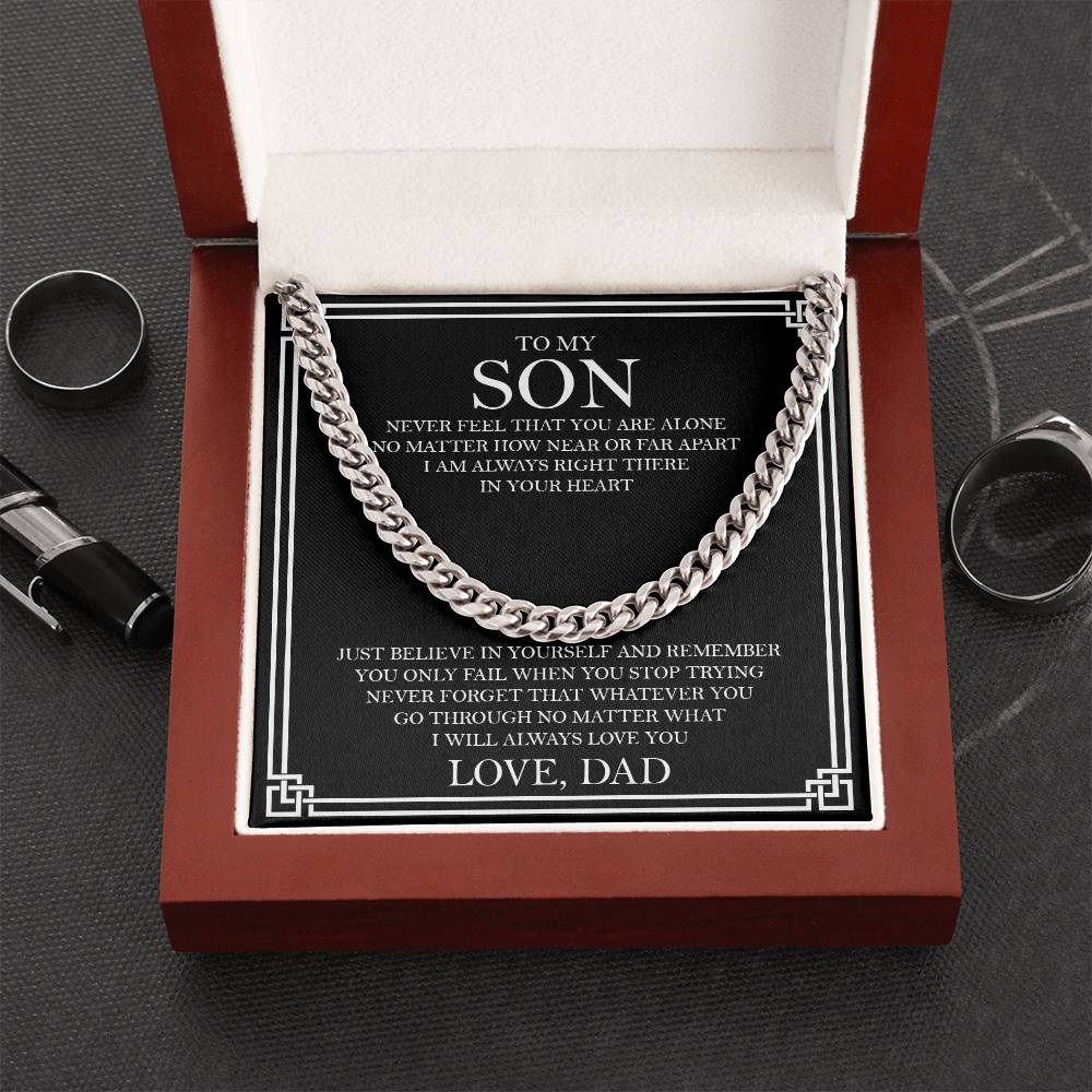 Gift For Son From Dad Son Cuban Link Chain Birthday Gift For Son Graduation Gift For Son