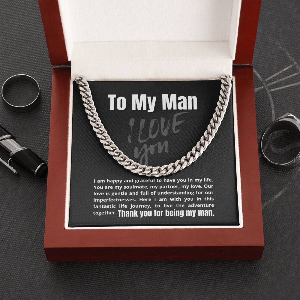To My Man - Our Life Journey Together - Unique Necklace Gift Cuban Link Chain