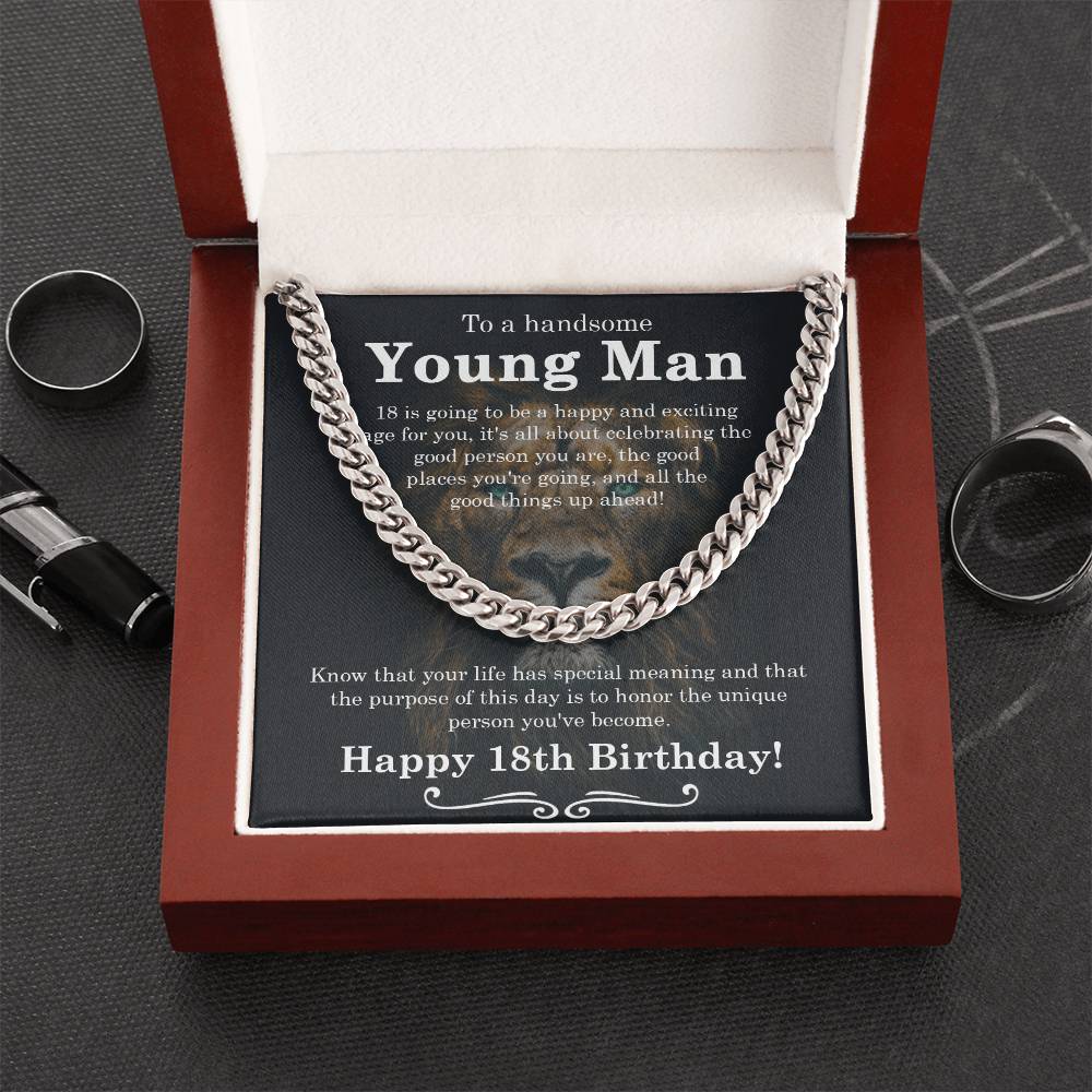 18Th Birthday Gift For Boys Gift For Eighteen Year Old Son Birthday 18Th Grandson Cuban Link Chain