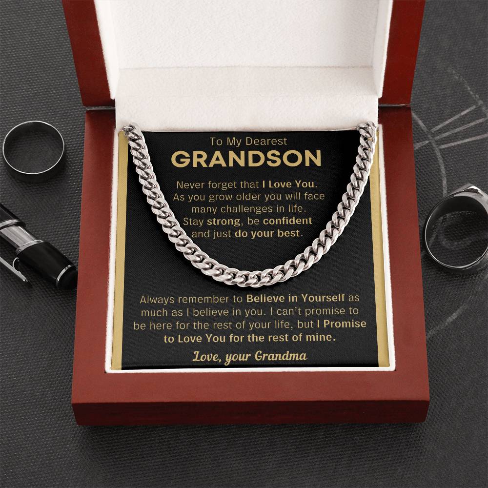Grandson Just Do Your Best - Cuban Chain Link Cuban Link Chain