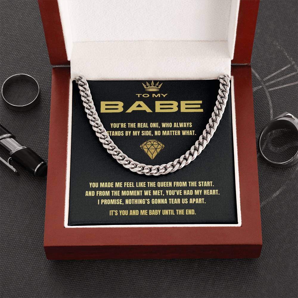 You And Me Until The End Cuban Link Chain Necklace For Him