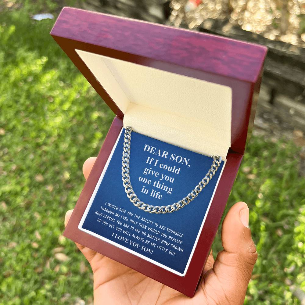 To My Son Necklace Gift For Son Son Graduation Graduate Gift Fathers Day Father Son Gift Mens Silver Cuban Link Chain