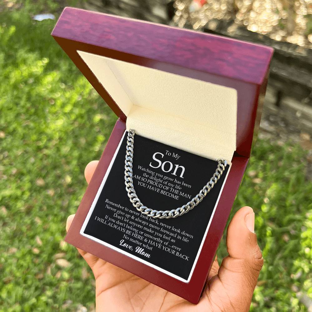 To My Son Cuban Link Chain Necklace Gift For Son From Mom Son Birthday Gift Christmas Gift For Son