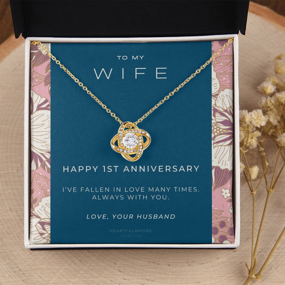 1 Year Anniversary Gift For Wife 1 Year Anniversary Gifts 1 Year Wedding Anniversary Gift Ideas 1St Wedding Anniversary Gift F(8) Love Knot Necklace