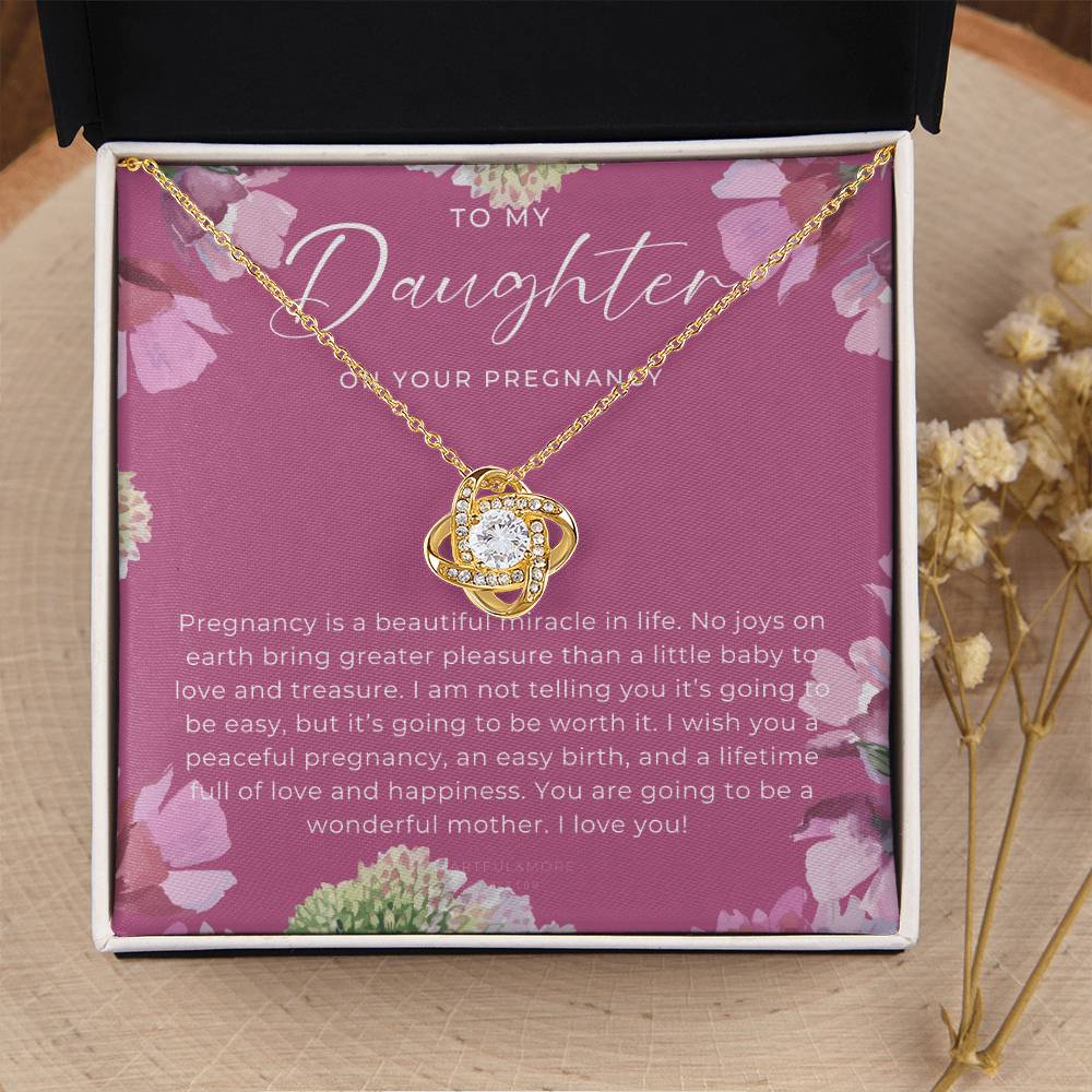 Pregnancy Gift For Daughter Expecting Mom Gift Pregnant Daughter Gift From Mom New Mom Baby Shower Gift Love Knot Necklace